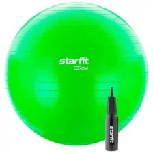Фитбол Starfit Core Gb-106 антивзрыв, 900 гр, с ручным насосом, зеленый, 55 см